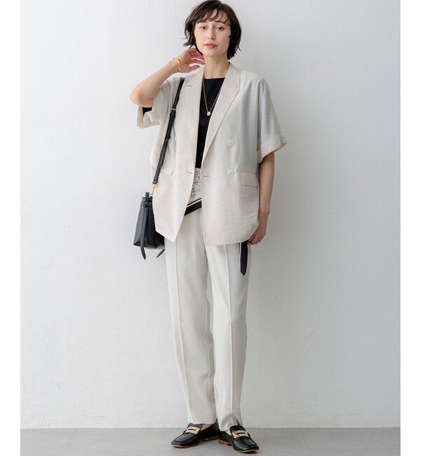 23区「【Oggi7月号掲載/吸水速乾/接触冷感/UVカット】ストレッチジョーゼット テーパード パンツ」|その他|