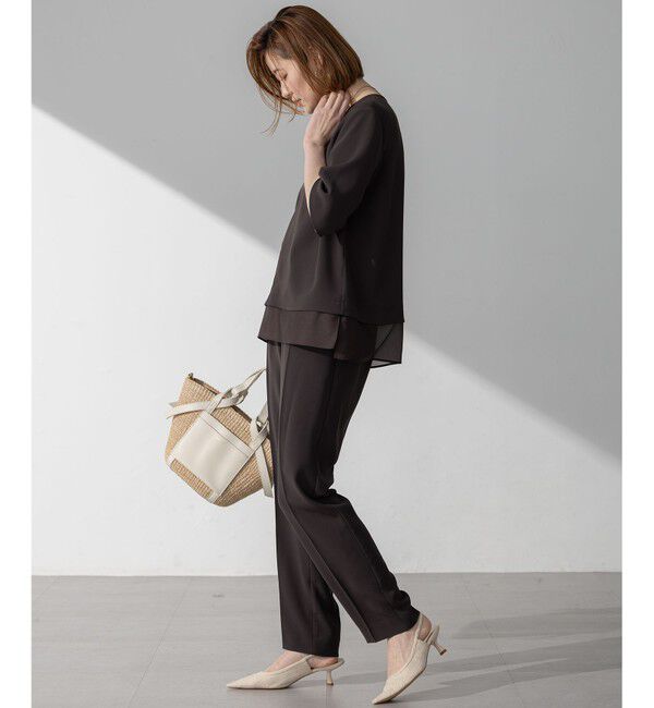 23区「【Oggi7月号掲載/吸水速乾/接触冷感/UVカット】ストレッチジョーゼット テーパード パンツ」|その他|