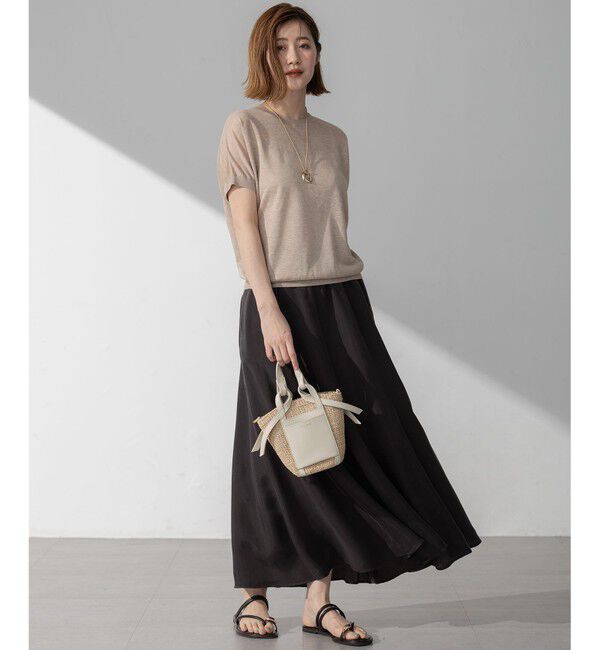 23区「【接触冷感/洗える】フィブリルツイル ギャザー スカート」|スカート|