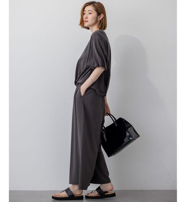 23区「【WEB&一部店舗限定/接触冷感】ツイストコットンプレーティング バルーンスリーブ カットソー」|Tシャツ・カットソー|