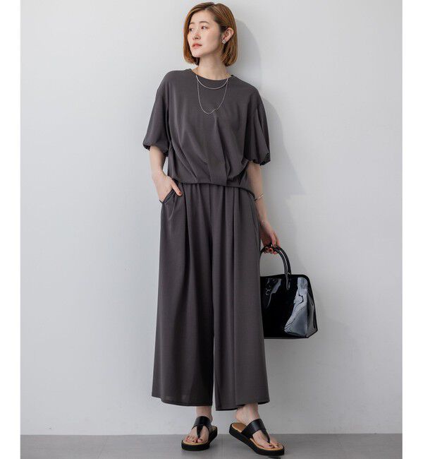 23区「【WEB&一部店舗限定/接触冷感】ツイストコットンプレーティング バルーンスリーブ カットソー」|Tシャツ・カットソー|