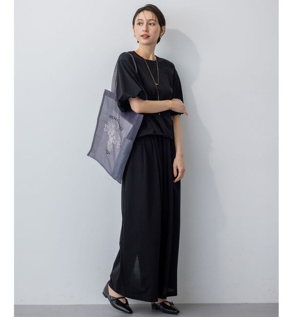 23区「【WEB&一部店舗限定/接触冷感】ツイストコットンプレーティング バルーンスリーブ カットソー」|Tシャツ・カットソー|