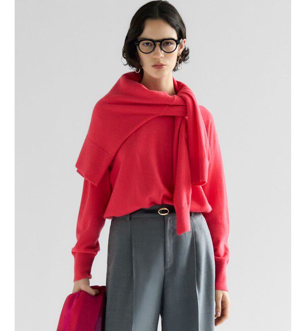 23区「【見上愛さん着用/Oggi・STORY掲載】ピュアカシミヤ クルーネック ニット」|ニット・セーター|オレンジ系