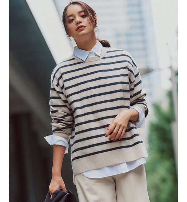 23区「【見上愛さん着用/Oggi・STORY掲載】ピュアカシミヤ クルーネック ニット」|ニット・セーター|ﾍﾞｰｼﾞｭ&times;