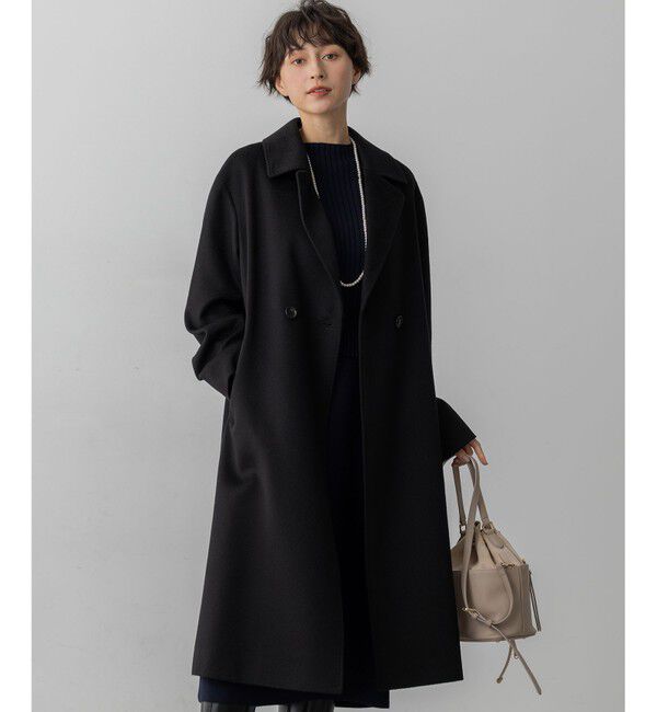 23区「COLOMBOカシミヤビーバー ダブルフロント チェスターコート」|チェスターコート|ブラック系