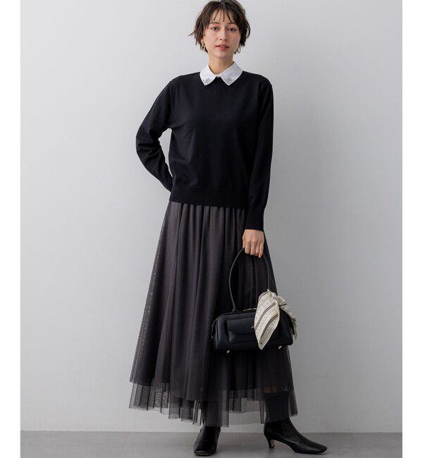 23区「【WEB&一部店舗限定】ビジューデザイン 2WAY ニット」|ニット・セーター|