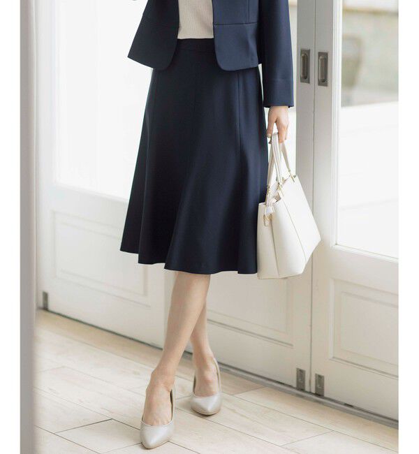 any SiS「【UVカット / 接触冷感 / 吸水速乾】スマートビューティストレッチ フレアスカート」|スカート|ネイビー