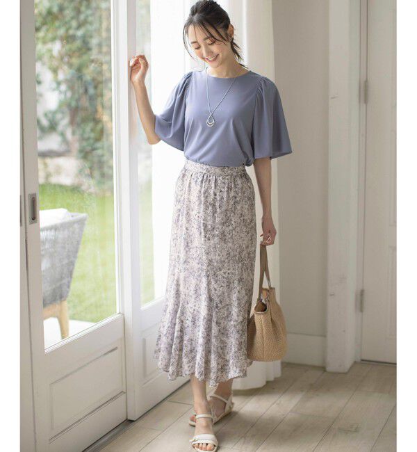 ANY SIS「【2SET】コンパクトトップス&times;ミスティプリントスカート セットアップ」|スーツ|