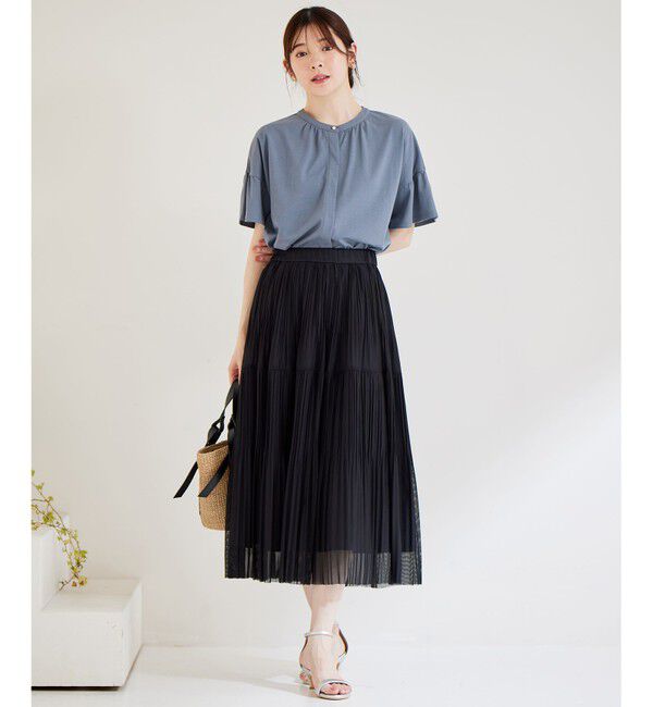 any SiS「【洗える】シアーストライププリーツ スカート」|スカート|