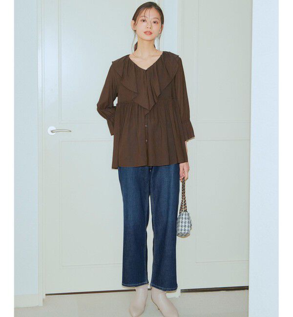 any SiS「【洗える】シアーヴィンテージライクラッフル ブラウス」|シャツ・ブラウス|