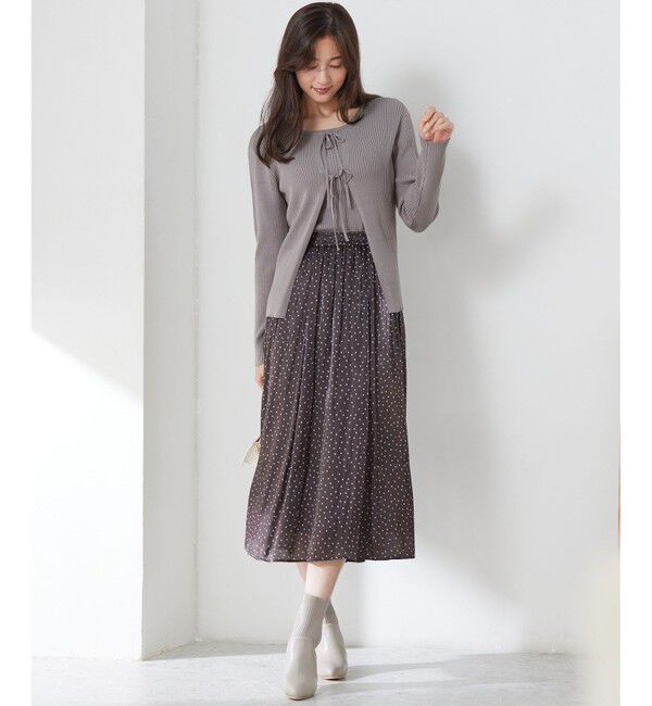 any SiS「【洗える】シャイニードットギャザー スカート」|スカート|