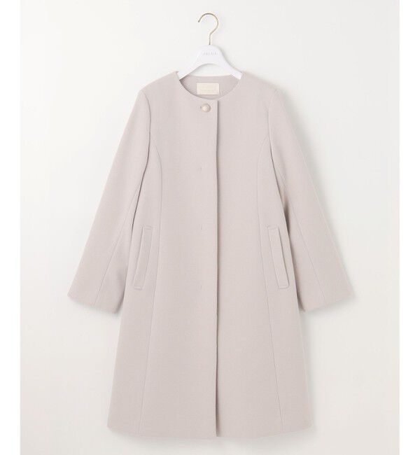 any SiS「ウールライクノーカラー ロングコート」|ノーカラーコート|