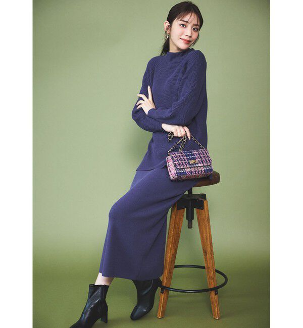 ANY SIS「【洗える・セットアップ可】アンチピリング変形畔 ボトルネック ニット」|ニット・セーター|