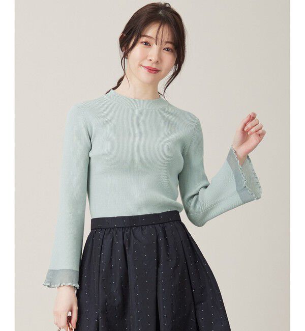 ANY SIS「【洗える】シアーディテール ニット」|ニット・セーター|ミント