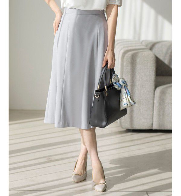 ANY SIS「【UVカット・接触冷感・吸水速乾】スマートビューティストレッチ  フレアスカート」|スカート|ブルーグレー