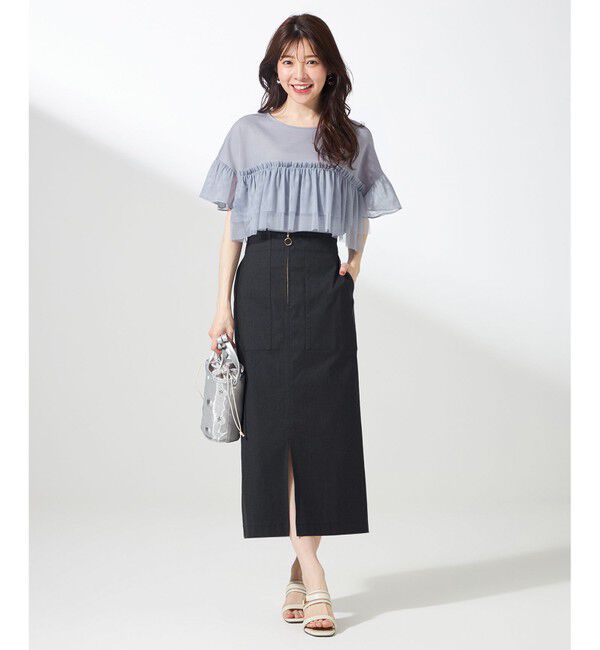 any SiS「【洗える】チュール重ね プルオーバー」|Tシャツ・カットソー|