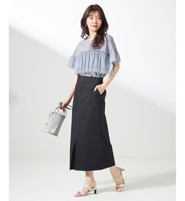 any SiS「【洗える】チュール重ね プルオーバー」|Tシャツ・カットソー|