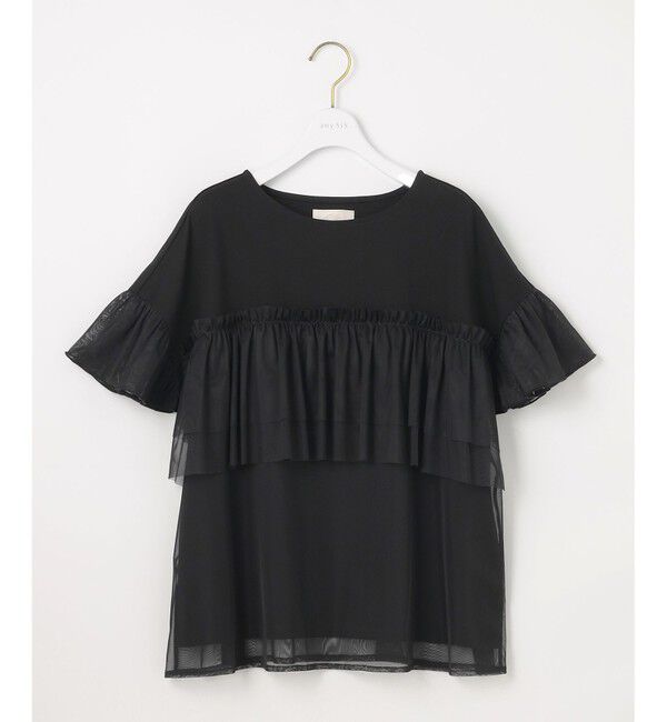 any SiS「【洗える】チュール重ね プルオーバー」|Tシャツ・カットソー|