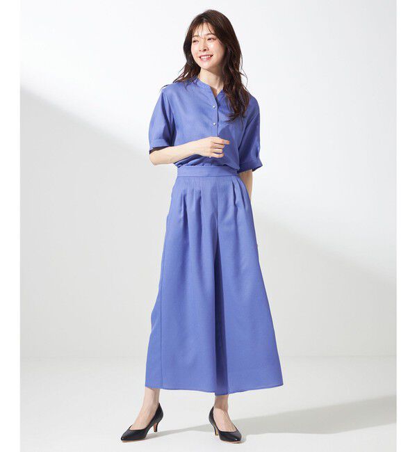 ANY SIS「【接触冷感・UVカット・速乾】スムージーポリエステル 2WAY ブラウス」|シャツ・ブラウス|