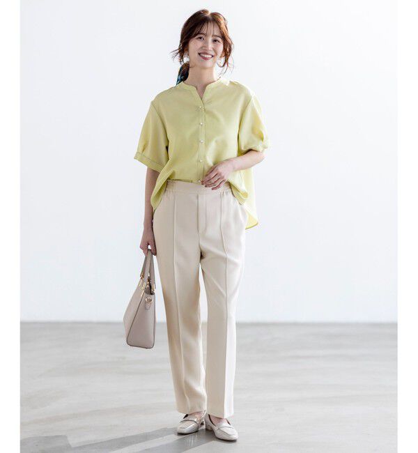 ANY SIS「【接触冷感・UVカット・速乾】スムージーポリエステル 2WAY ブラウス」|シャツ・ブラウス|