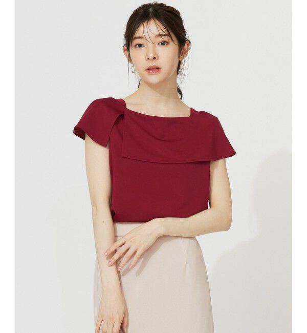 ANY SIS「ケープディテール カットソー」|Tシャツ・カットソー|レッド