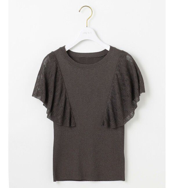 any SiS「【洗える】レーシーフレアスリーブ ニット」|ニット・セーター|