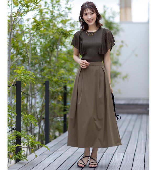 any SiS「【洗える】レーシーフレアスリーブ ニット」|ニット・セーター|