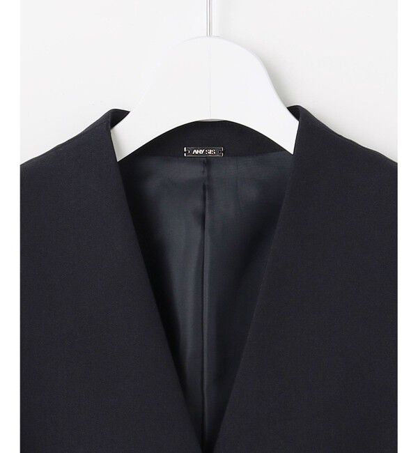ANY SIS「褒めらレディストレッチ カラーレス ジャケット」|ノーカラージャケット|