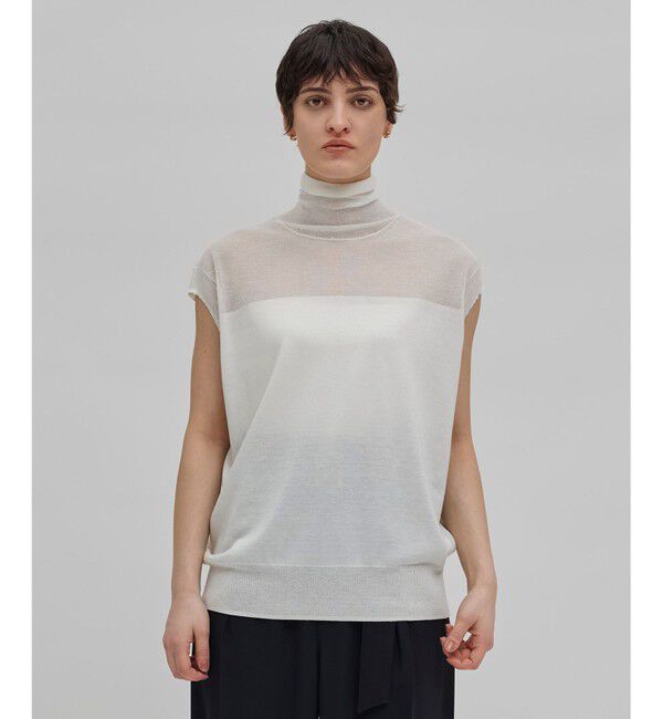 BEIGE,「【洗える】CARNOT / バイカラーニット」|ニット・セーター|Ecru