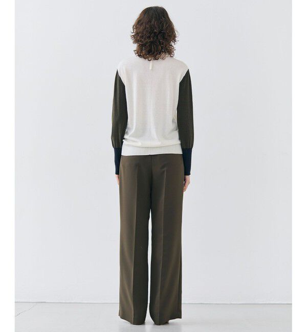 BEIGE,「【洗える】BURNET / カラーミックスVネックトップス」|ニット・セーター|