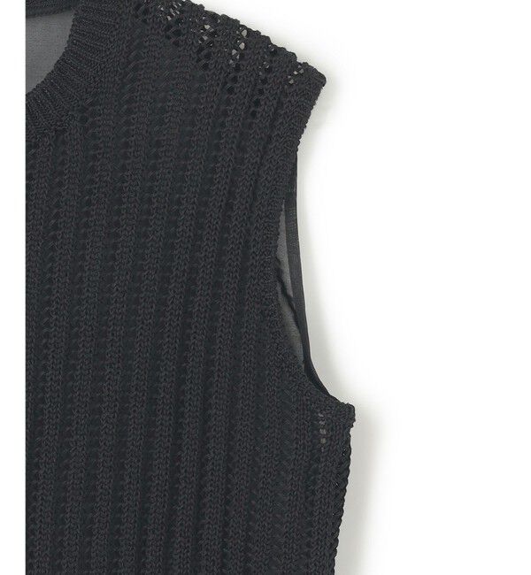 BEIGE,「【洗える】ALOE / コットンメッシュオーガンジーノースリーブニット」|ニット・セーター|