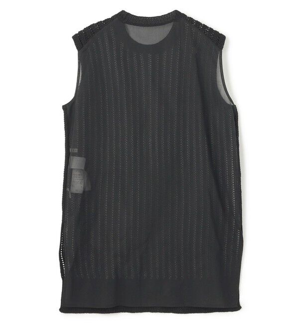 BEIGE,「【洗える】ALOE / コットンメッシュオーガンジーノースリーブニット」|ニット・セーター|