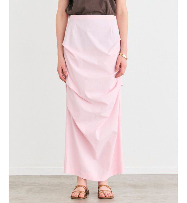 BEIGE,「【接触冷感/UVカット/洗える】YANN / サイドタックIラインロングスカート」|スカート|Pink