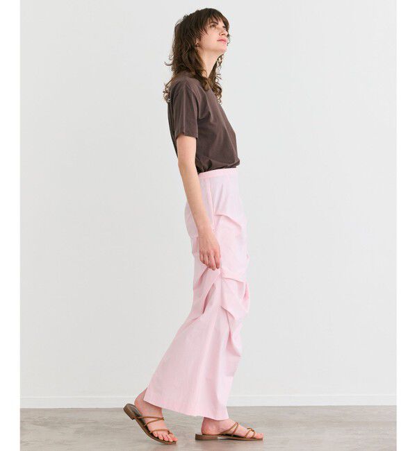 BEIGE,「【接触冷感/UVカット/洗える】YANN / サイドタックIラインロングスカート」|スカート|