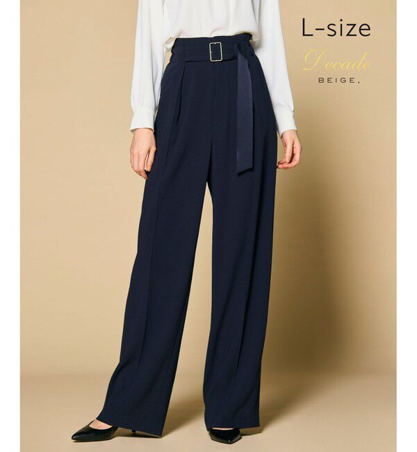 BEIGE,「【洗える・L-size】CINDY / ワイドパンツ」|その他|Navy