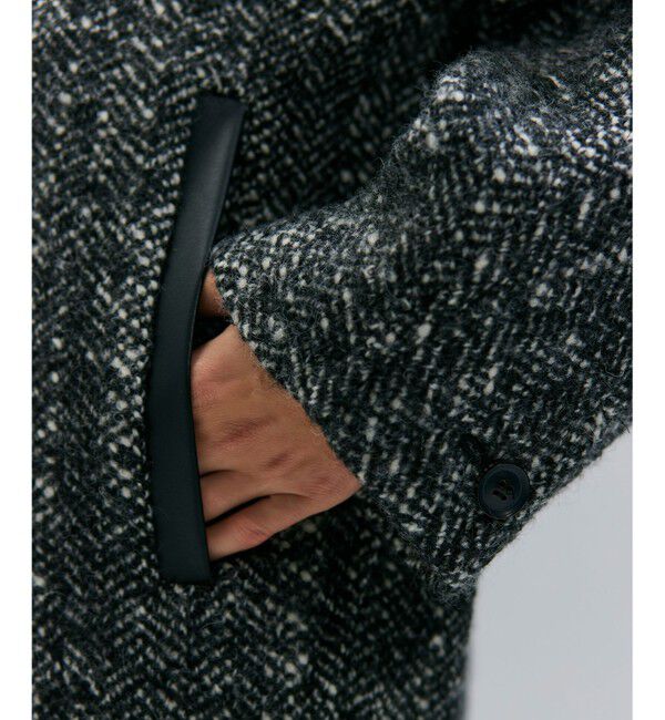 BEIGE,「ROBY / フェイクレザーツイードコート」|ステンカラーコート|