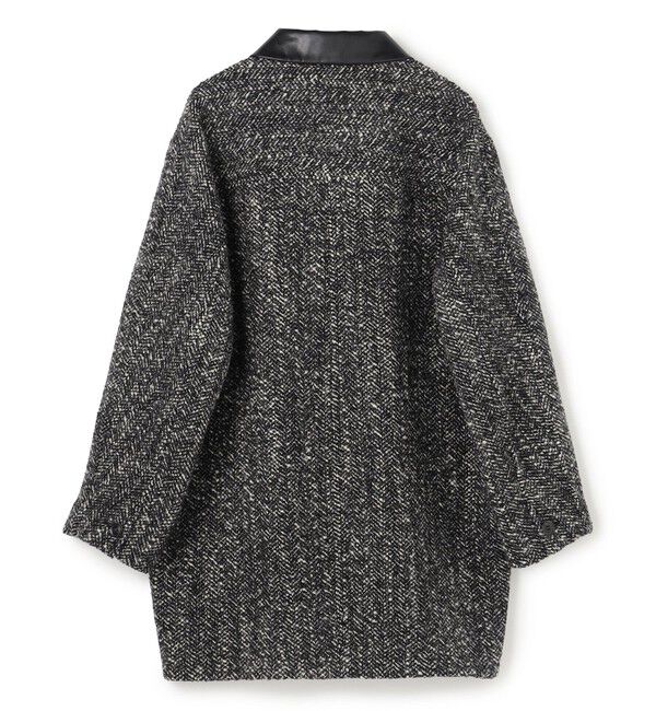 BEIGE,「ROBY / フェイクレザーツイードコート」|ステンカラーコート|