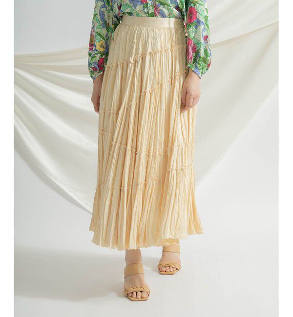 GRACE CONTINENTAL「ティアードプリーツスカート」|スカート|イエロー
