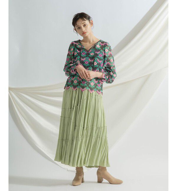 GRACE CONTINENTAL「ティアードプリーツスカート」|スカート|