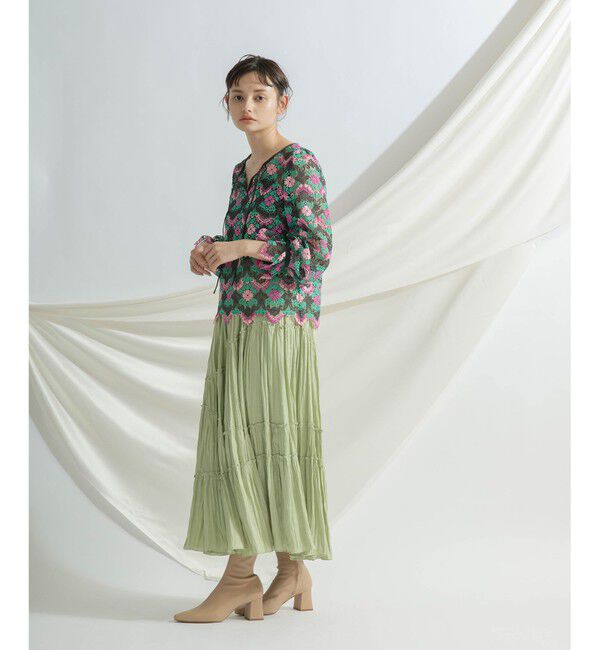 GRACE CONTINENTAL「ティアードプリーツスカート」|スカート|