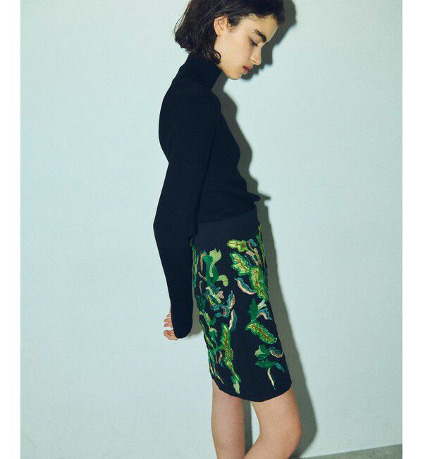 GRACE CONTINENTAL「ビーズ刺繍ミニスカート」|スカート|