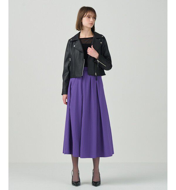 GRACE CONTINENTAL「タックギャザータフタスカート」|スカート|