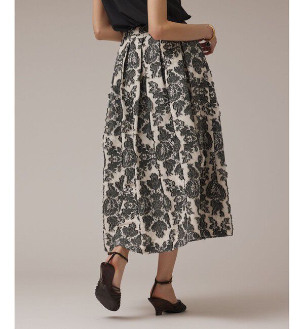 GRACE CONTINENTAL「ダマスクジャガードタックスカート」|スカート|キナリ