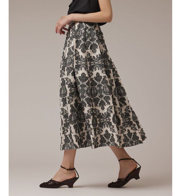 GRACE CONTINENTAL「ダマスクジャガードタックスカート」|スカート|