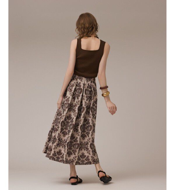 GRACE CONTINENTAL「ダマスクジャガードタックスカート」|スカート|