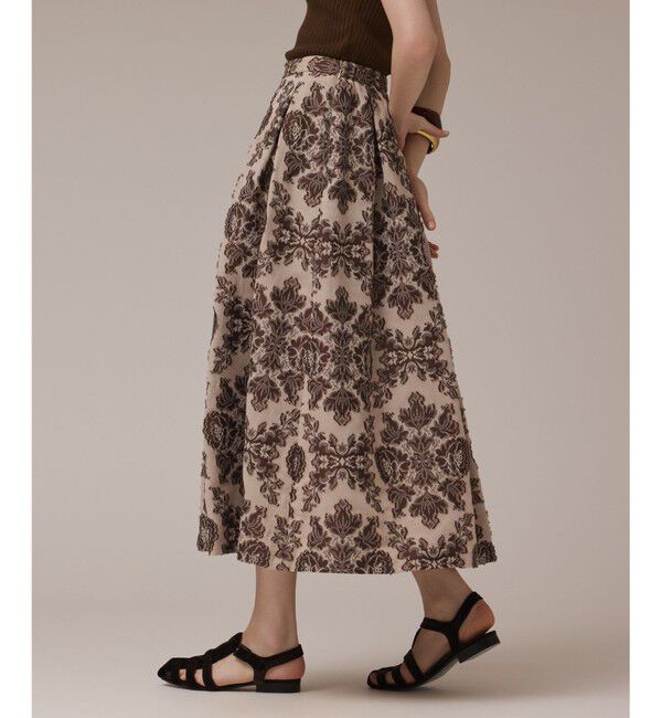 GRACE CONTINENTAL「ダマスクジャガードタックスカート」|スカート|