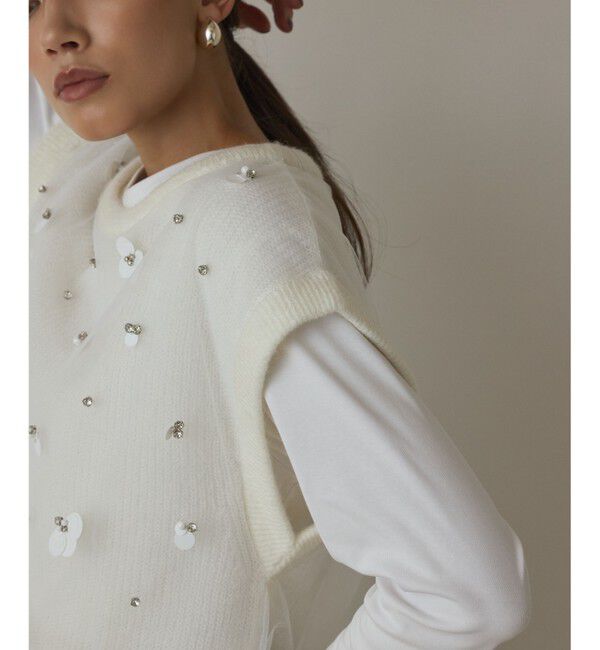 GRACE CONTINENTAL「チュール刺繍ニットトップ」|その他|