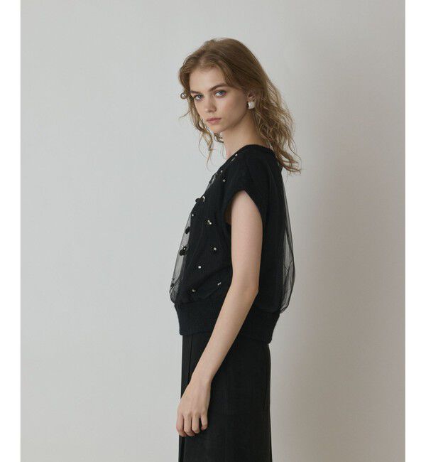 GRACE CONTINENTAL「チュール刺繍ニットトップ」|その他|