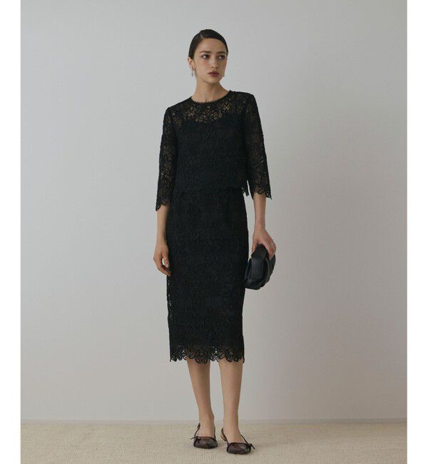 GRACE CONTINENTAL「レ－スタイトスカート」|スカート|ブラック