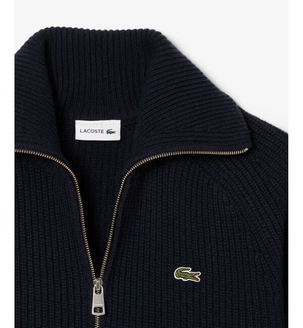 LACOSTE「ミドルゲージハイネックジップウールセーター / ドライバーズニット」|ニット・セーター|